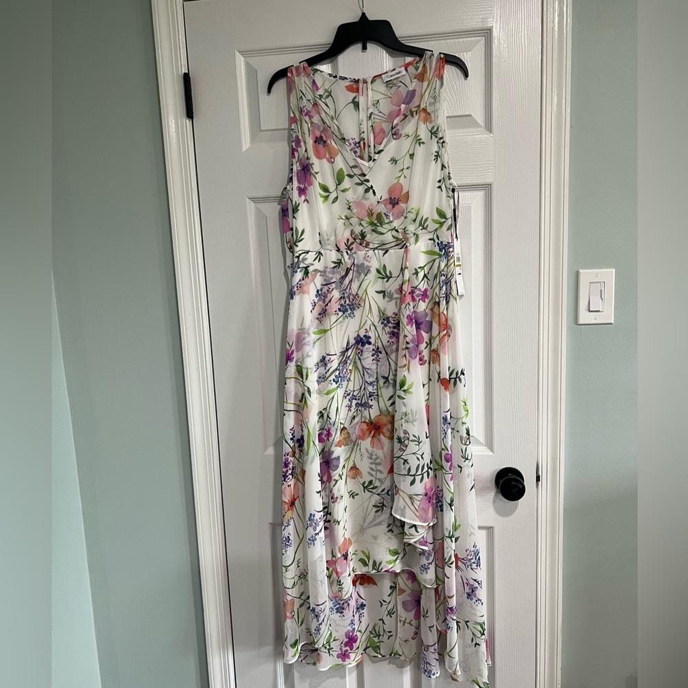 Calvin Klein Hi-Lo Floral Dress